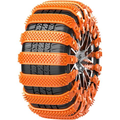 Chaînes à neige pour pneus de voiture - 27,5 cm - Chaînes antidérapantes en TPU - 10 protections universelles pour pneus de voiture, SUV et véhicules utilitaires - Antidérapantes, résistantes à (1/5)