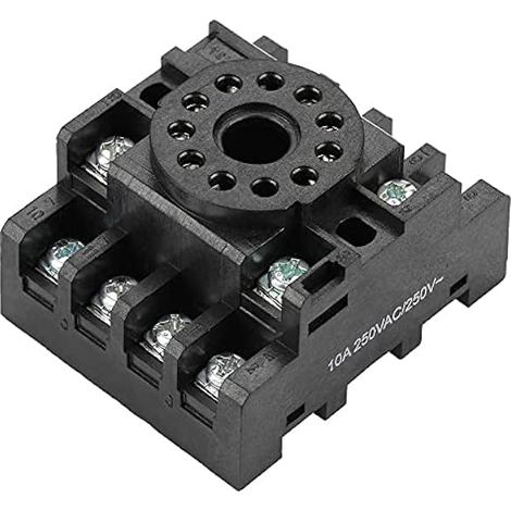 Base de Relais d'Alimentation à 11 Broches Embase pour Support de Base Bornes à Vis Montage sur Rail DIN pour JQX-10F Relais Temporisé JTX-2C (1/5)
