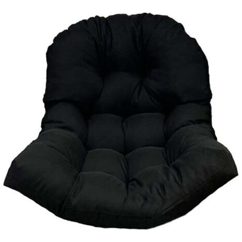 Coussin de siège de chaise à bascule de jardin lavable, housse de siège de chaise suspendue intérieure et extérieure noir(N'inclut pas le berceau) (1/4)