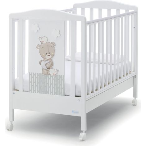 Lettino Love Me Azzurra Design  Bianco letto per neonati sponde regolabili vernici atossiche bambini camera da letto cameretta (1/2)