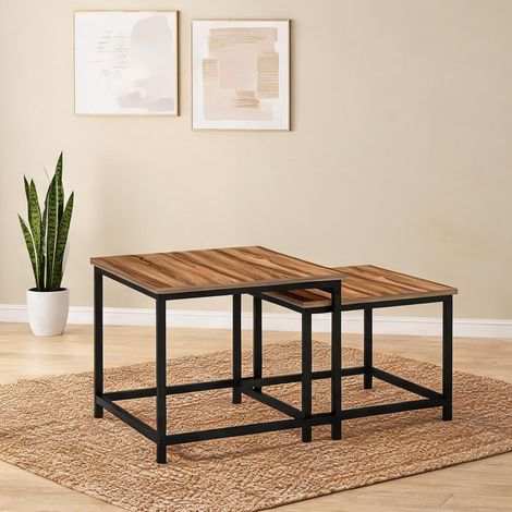 Table basse en panneau de particules acier 60 x 60 x 45 cm (1/5)