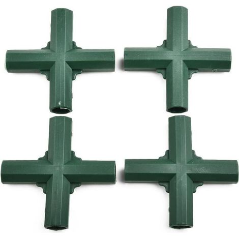 4 Pack Garden Canopy Connectors, 5 Types Garden Cage Corner Connectors for Greenhouse (4-Way Cross) (1/4)