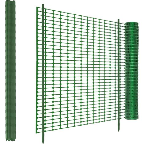 Clôture électrique verte de 30 m de long x 100 cm de haut avec 30 piquets de 115 cm de haut, clôture mobile en plastique pour clôture de délimitation, filet pour volaille, clôture pour poules, clôture (1/5)