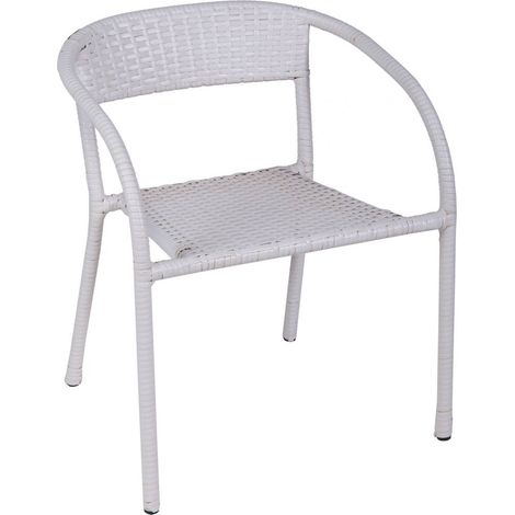 Silla infantil de rattan blanca 30x46x54