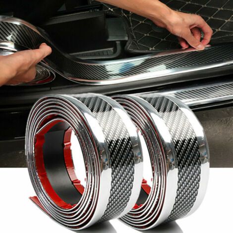 AKLOSIPY Autocollant de Plaque de Seuil de Seuil de Porte de Voiture en Fibre de Carbone personnalisé ou Pièces pour Accessoires de Voiture Film Facile à Installer pour Seuils de Porte (1/5)