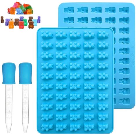 Moldes de silicona para dulces (50 compartimentos pequeños) – Ideales para hacer bombones, productos de resina y gominolas (2 juegos) (1/5)