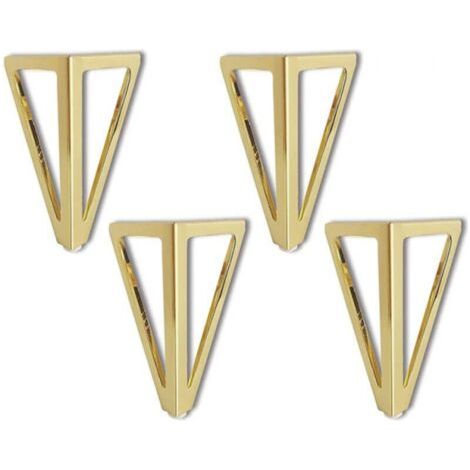 4x Pieds de Table en Métal Triangulaires 15cm Pieds de Meuble Style Moderne pour Armoires Canapés Lit Doré (1/5)