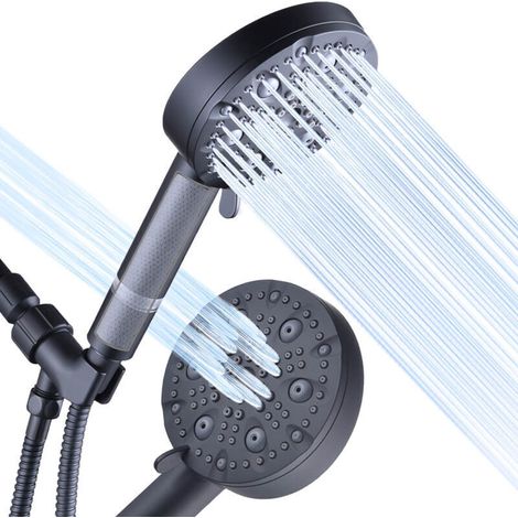 10 shower head modes, bathroom shower head, handheld spray gun, filtered water shower head, water hose included (1/5)