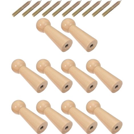10 crochets muraux bois - 18x50 mm - bois massif - pour clés (1/5)