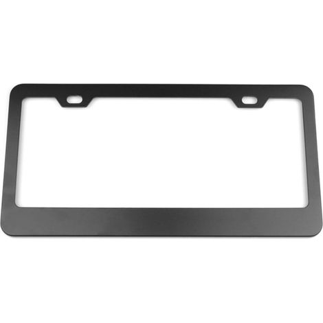 Plaque d'immatriculation cadre en acier inoxydable noir étanche anti-rouille universel pour voitures (1/5)