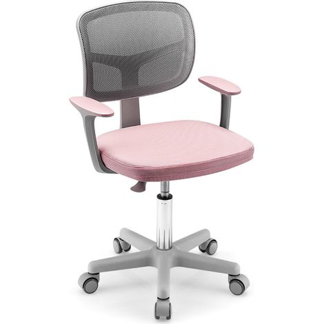 Sedia da ufficio regolabile per bambini 54 x 50 x 91,5 cm moderno supporto lombare girevole PP rosa 200011127
