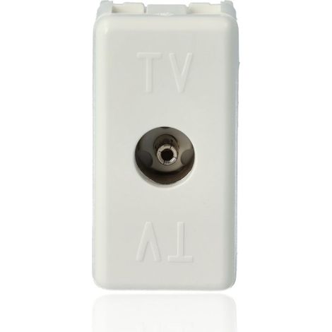 GEWISS GW20228 - Presa Coassiale Tv Resistive - Connettore Iec Femmina 9,5Mm - Diretta - 1 Modulo - System White (1/5)
