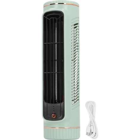 Ventilateur de refroidissement de bureau sans lame, 3 vitesses, silencieux, rechargeable, pour chambre à coucher, bureau, extérieur, vert (1/5)