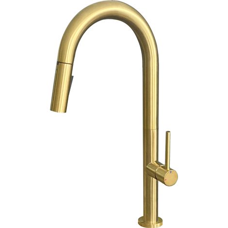 Essebagno Mitigeur évier à douchette extractible Portofino or brossé