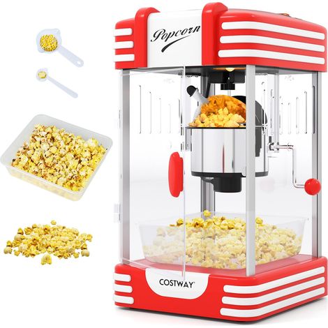 COSTWAY Macchina Pop Corn per Casa in Acciaio Inox, Cottura in 3-5 minuti (1/5)