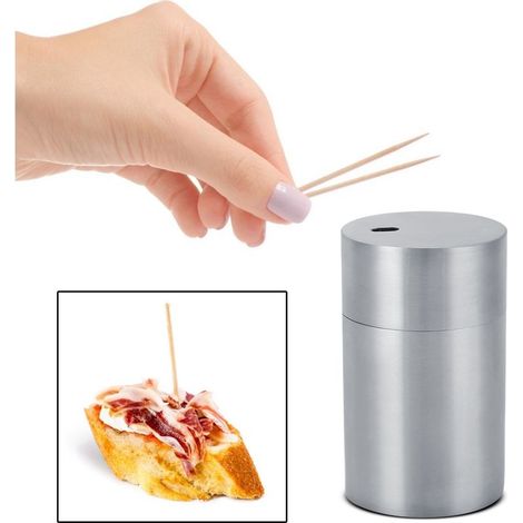 Boîte de rangement porte-cure-dents en acier inoxydable pour la maison, les restaurants, les hôtels et les cafés. (1/5)