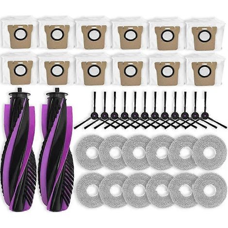 Kit d'accessoires pour aspirateur JONR P20 PRO : comprend une brosse principale, des brosses latérales, des filtres, des lingettes de nettoyage et des sacs à poussière. (1/5)