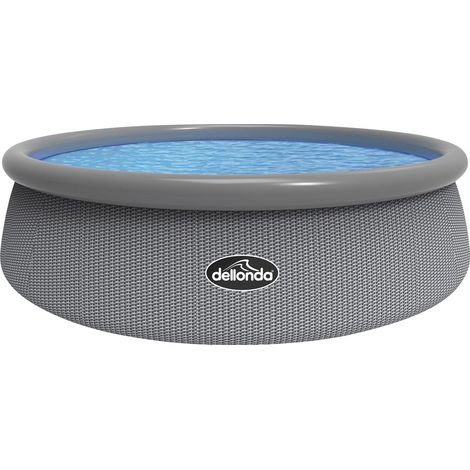 Dellonda DL18 Paddling/Swimming Pool & Pump 15ft - Gray Rattan Effect (1/6)