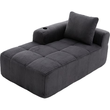 CHICFURN Sofá individual 158x93x61 cm en pana gris oscuro, sin montaje (1/5)