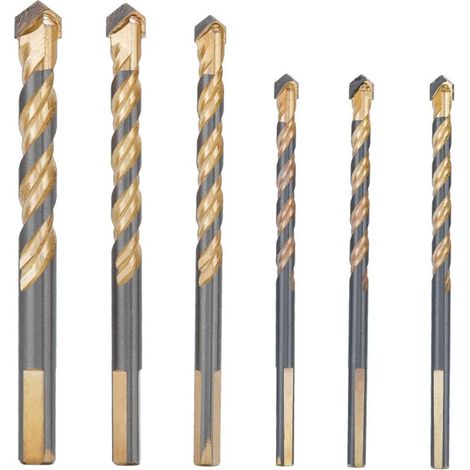 6 Pcs Foret Carrelage Verre 3 x 6mm, 8mm 10mm 12mm Meche Carrelage Ceramique Forets Faience Porcelaine Forage Fraise pour Carrelage Brique de Verre Marbre Miroir Bois Diamant-DOU