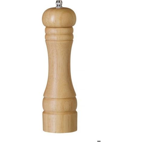 Moulin À Poivre - Acier Inoxydable - Réglable - Bois D'hévéa - Hauteur 215 Mm - 1 Pièce