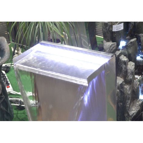 KÖHKO® Wasserfall "KOBRA" aus Edelstahl 23006 Gartenbrunnen mit LED-Beleuchtung (1/3)