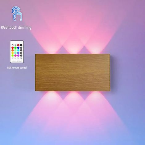 Lampe d'ambiance tactile, applique murale RGB sans fil, veilleuse magnétique, avec télécommande, batterie 5200 mAh, (marron clair) (1/5)