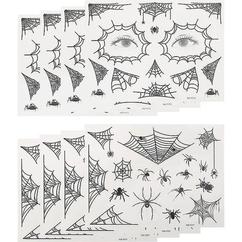 feuilles d'autocollants toile d'araignée pour décorations d'Halloween