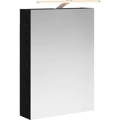 Maison Exclusive - Badezimmerspiegelschrank Schwarz Eichen-Optik