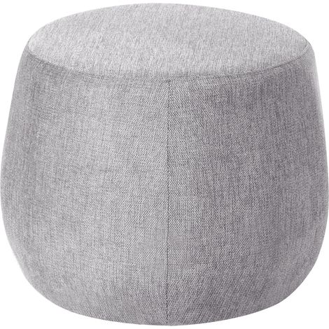 Puf de tela redondo moderno forma tambor suave salón dormitorio verde claro Ashton