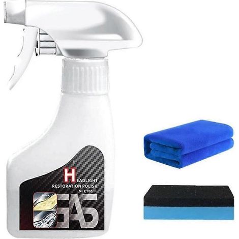Kit de rénovation de phares automobiles 180 ml : nettoyant et polissage pour phares avec agent de revêtement et outil de nettoyage anti-rayures (1/5)