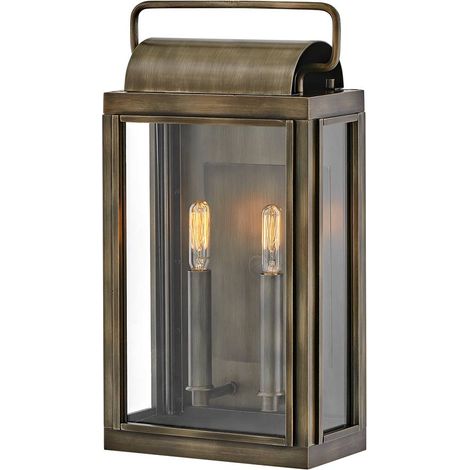 Lampada da parete per esterni lanterna da parete in vetro bronzo chiaro alluminio balcone luce E27 IP44 (1/5)