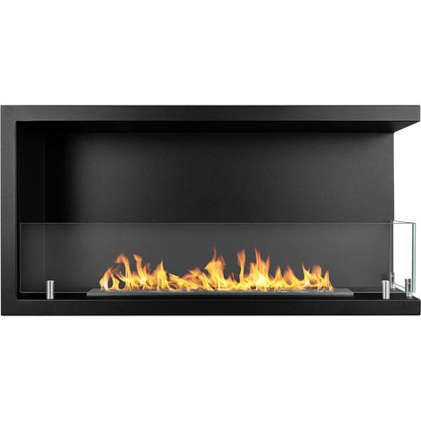 Camino a Bioetanolo da Incasso ad angolo 90x22,4x45 cm Sutri 90 DX Nero