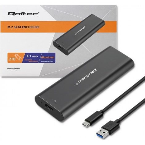 Case Qoltec Alloggiamento per SSD M.2 SATA ngff USB Type C (1/5)