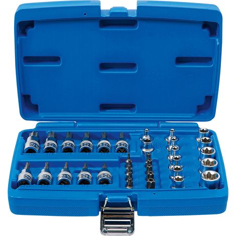 BGS Bit- und Steckschlüsseleinsatz-Satz 10 mm (3/8") T-Profil (für Torx) 34tlg. - 5021
