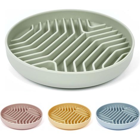 Slow Food Dog Bowl, Jigsaw Puzzle Silicone Dog Food Bowl with Suction Cup, Anti-Suffocation (1/4)
