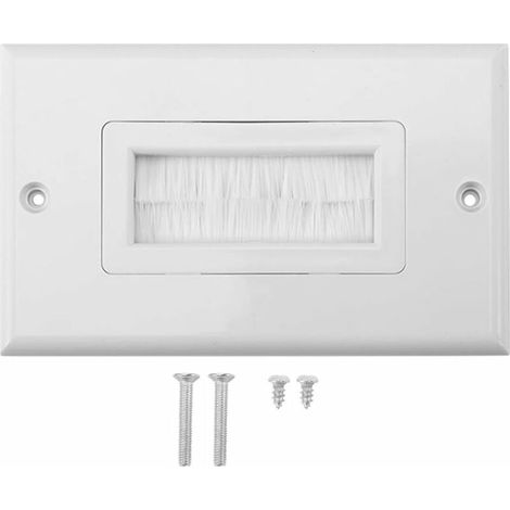 Plastique Anti-poussière Brosse Cble Plaque Murale Port Insert Couvercle Sortie Montage Panneau Multimédia Nouveau 1 A (1/4)