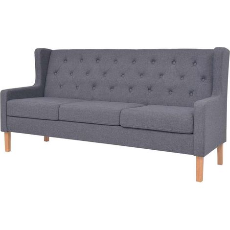 vidaXL Conjunto de sofás 2 piezas tela gris (1/2)