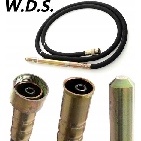 Vibrador para compactación y unión de hormigón, 2 m, 30 mm, W.D.S. (1/5)