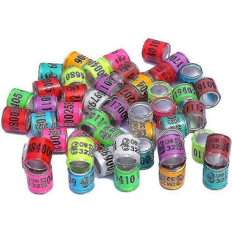 Anneaux d'alimentation multicolores de 8 mm pour pigeons voyageurs, paquet de 100, à installer dans les cages ou les zones d'élevage domestiques.-AquaForge