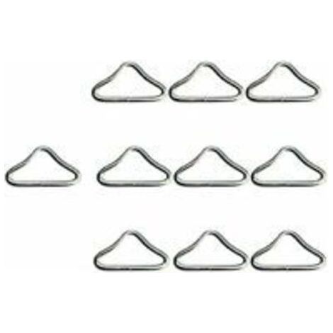 Ressort de Trampoline, Boucle de triangle de trampoline, trampoline V Bagues en acier inoxydable Triangle Bagues Boucle pour Bracelet Keeper Trampoline Bounce Bounce Accessoires 10pcs STOL (1/2)