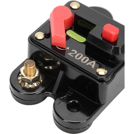 Disjoncteur 12‑24V DC 200A à réarmement manuel pour système audio voiture, bateau, camion