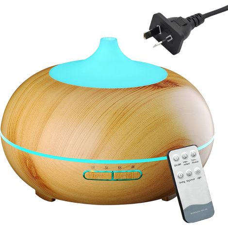 Diffuseur d'huiles essentielles à imitation bois, avec télécommande Bluetooth ultrasonique, pour la maison ou le bureau. Machine à oxygène pour l'eau. (1/5)