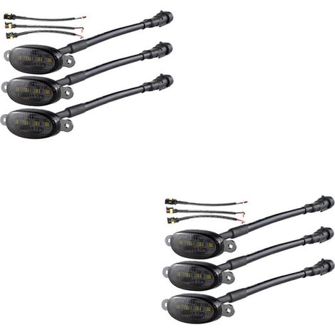 6 feux de calandre avant pour Ford Raptor F150 (2010-2014 et 2017-2021), lentille fumée, LED jaune, feux de stationnement ambre (1/5)