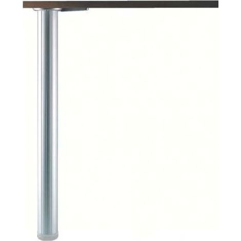 Pied de table aluminium cannelé ø60 - Décor : Argent - Diamètre : 60 mm - Hauteur : 700 mm - Réglage : + 30 mm - CAMAR (1/4)
