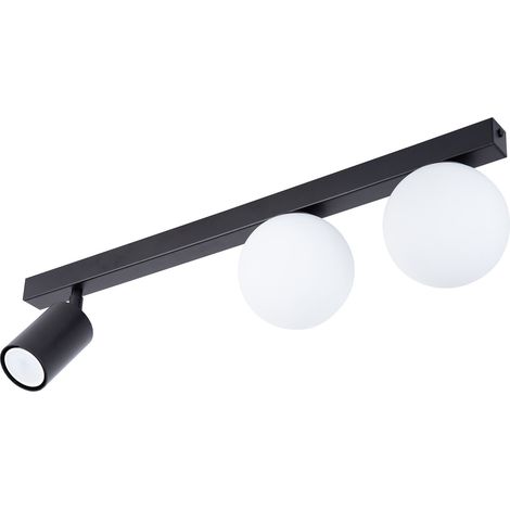 Plafoniera Tavira Sigma nera 60cm vetro bianco 2xG9+GU10 (1/2)
