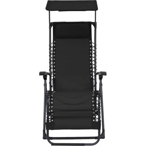 Chaise pliable de terrasse Textilène Noir (1/5)