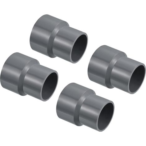 PVC Réducteur Tuyau Raccord 50x40mm 4 Paquet Droit Couplage Gris (1/5)