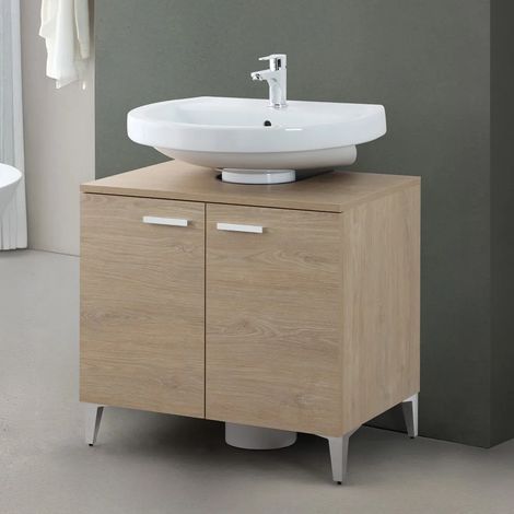 Mobile sotto lavabo universale 70 cm rovere dolomite con 2 ante Desya (1/5)