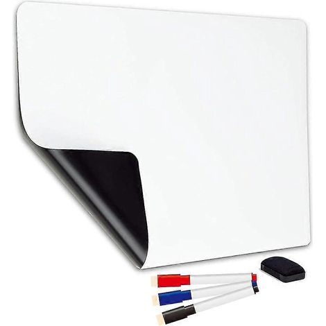 Tableau blanc magnétique pour réfrigérateur 2025 avec séchage et effaçable 3 marqueurs inclus tableau mémo pour réfrigérateur 3 (1/5)